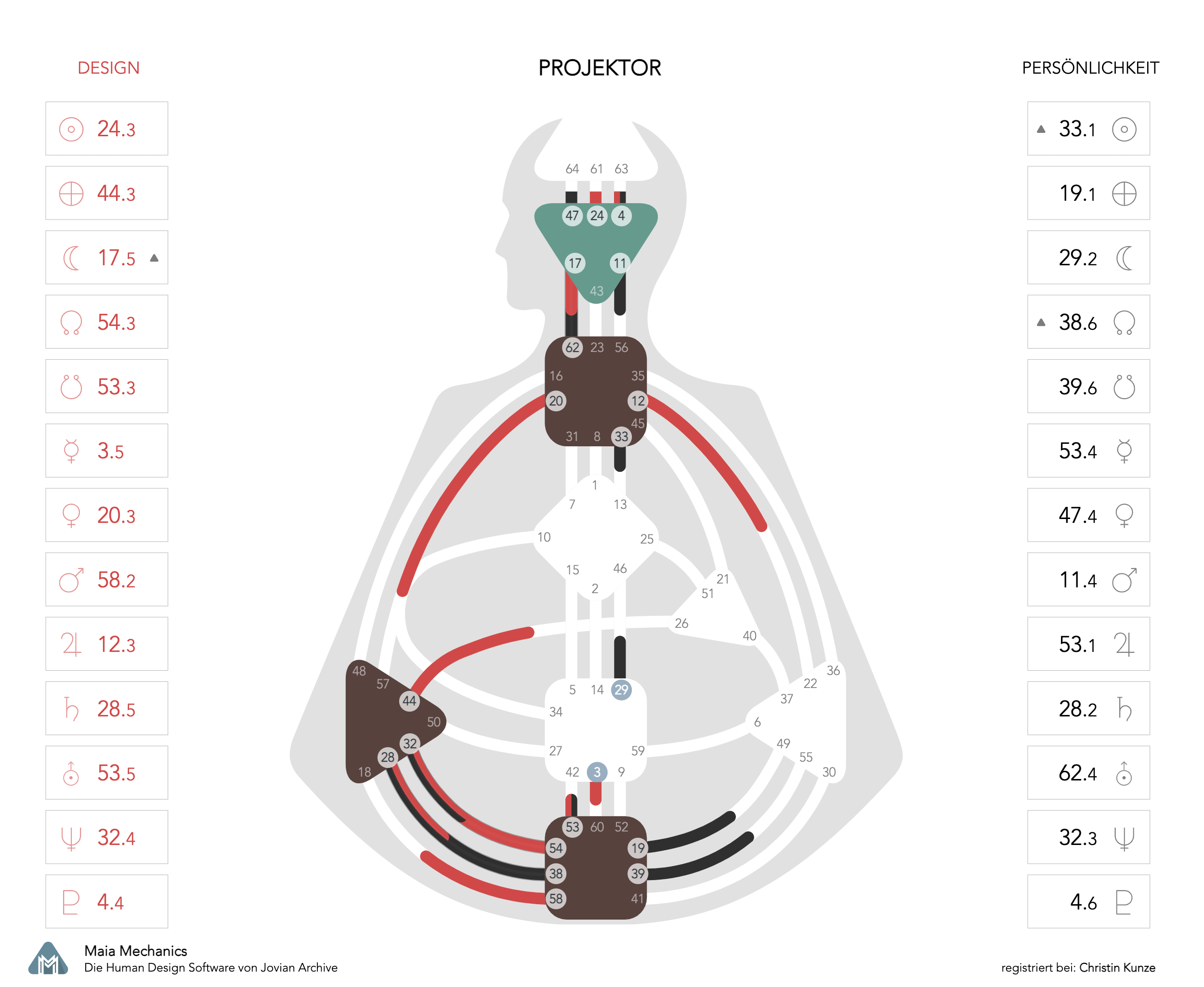 Projektor Human Design Chart - Der Human Design Projektor